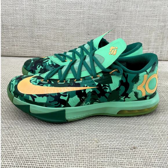 Nike Zoom 6 Sneakers, Kevin Durant, Easter Green Camo, 2014, 599424-303, Men's 8 - Picture 7 of 8